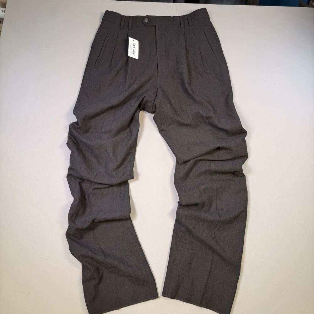NWT ST. CROIX Men's Espresso Corduroy Trousers Sz 34R MADE IN ITALY Wool Blend